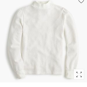 Jcrew pointelle mockneck puffsleeve tshirt